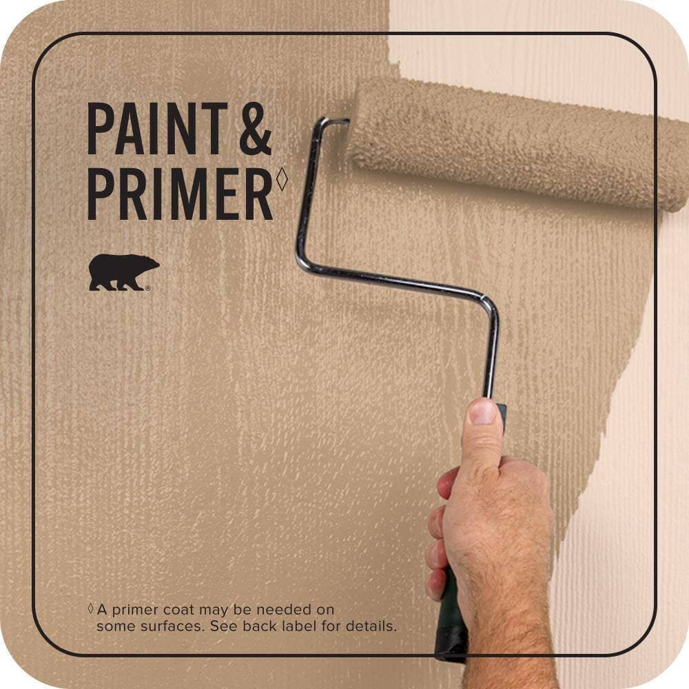 BEHR PREMIUM PLUS 1 qt. #S260-4 Pelican Tan Satin Enamel Exterior Paint & Primer (3)