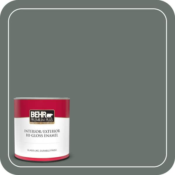 BEHR PREMIUM PLUS 1 qt. #PPU12-18 Heritage Park Hi-Gloss Enamel Interior/Exterior Paint & Primer (2)
