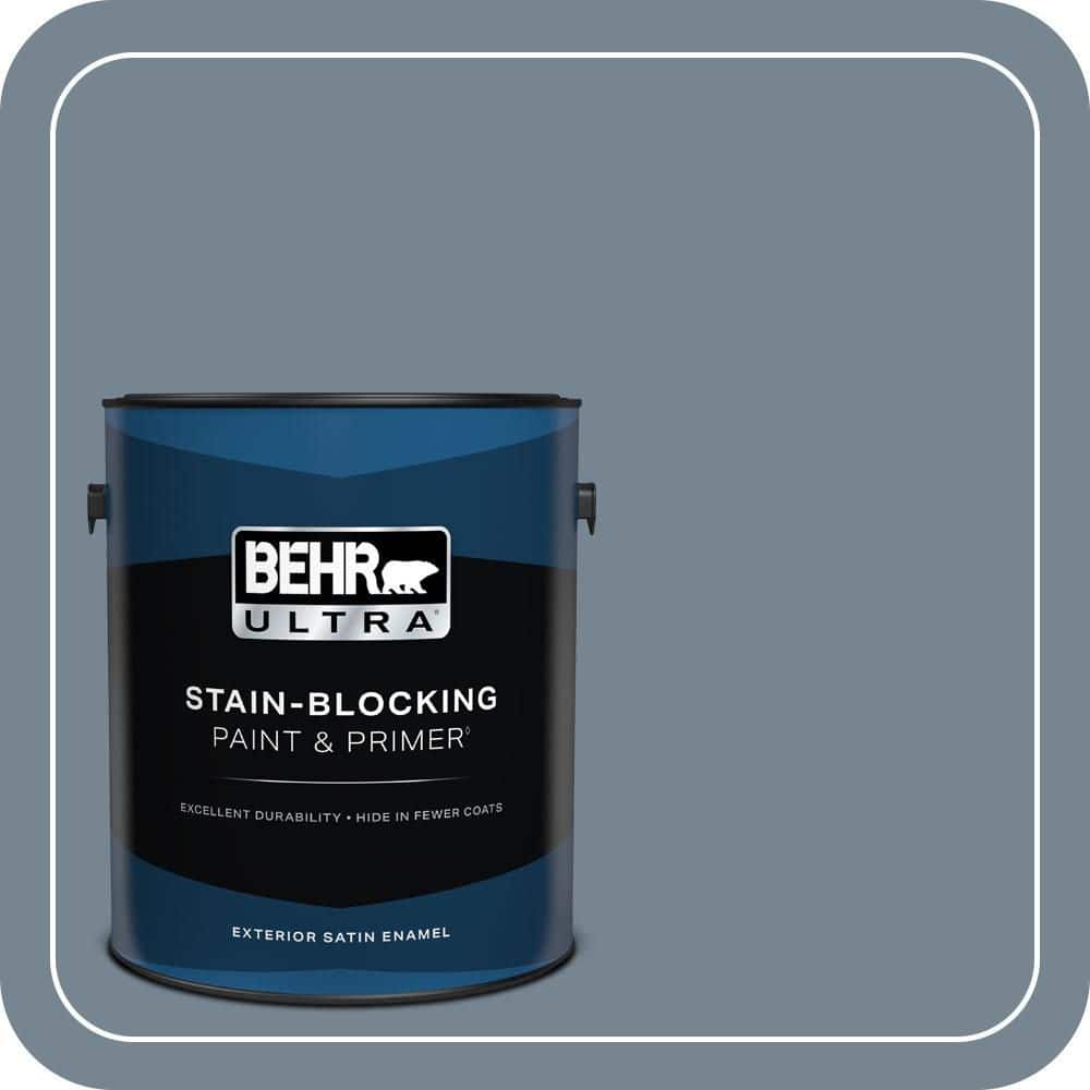 BEHR ULTRA 1 gal. #PPU14-05 Forever Denim Satin Enamel Exterior Paint & Primer