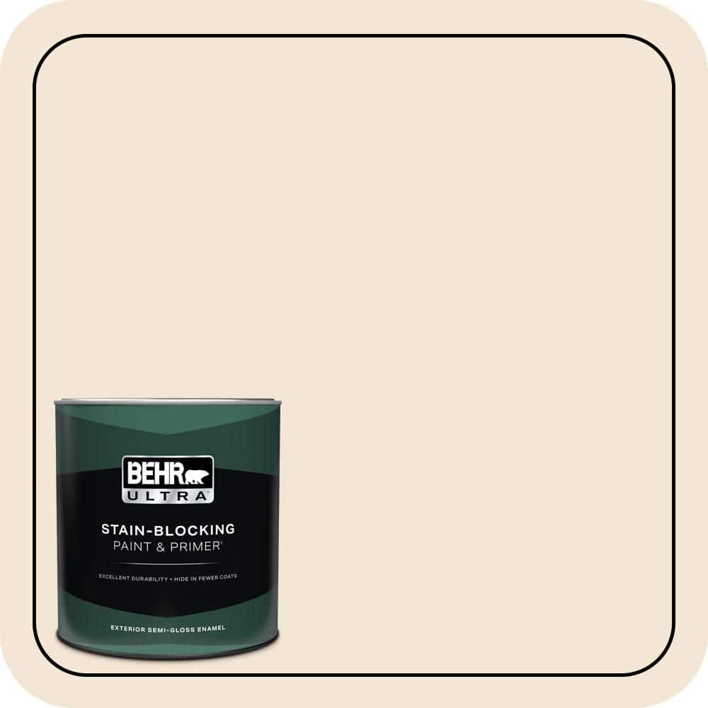 BEHR ULTRA 1 qt. #S290-1 Vanilla Paste Semi-Gloss Enamel Exterior Paint & Primer