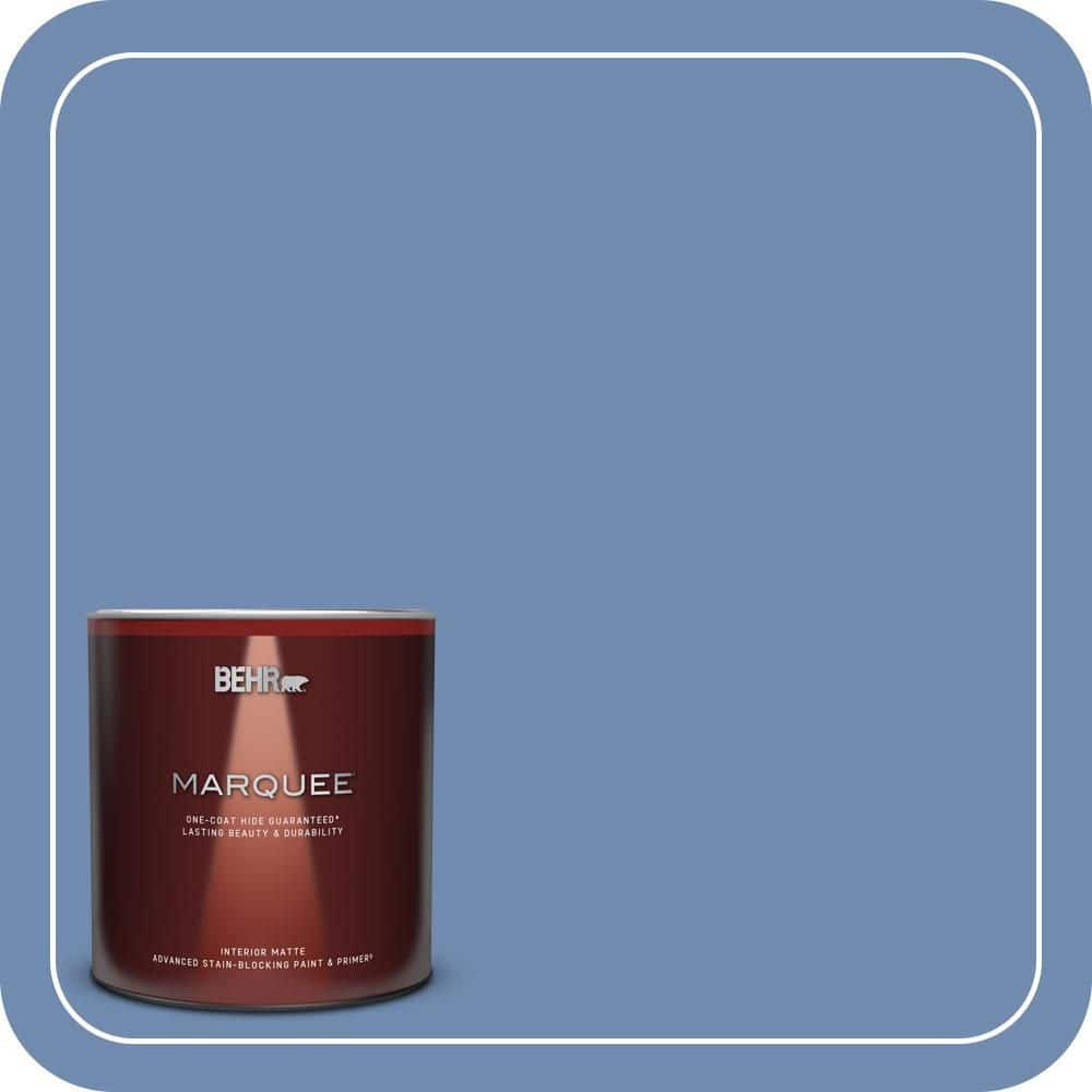 BEHR MARQUEE 1 qt. #590D-5 Windsurf Blue Matte Interior Paint & Primer