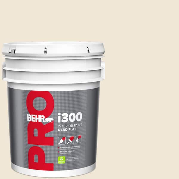 BEHR PRO 5 gal. #710C-1 Parchment Paper Dead Flat Interior Paint (2)