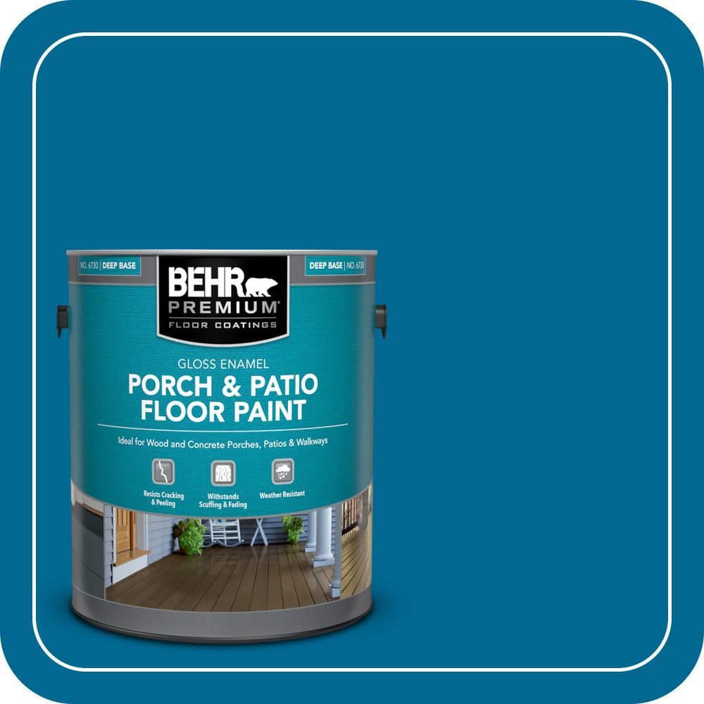 BEHR PREMIUM 1 gal. #OSHA-1 OSHA SAFETY BLUE Gloss Enamel Interior/Exterior Porch and Patio Floor Paint