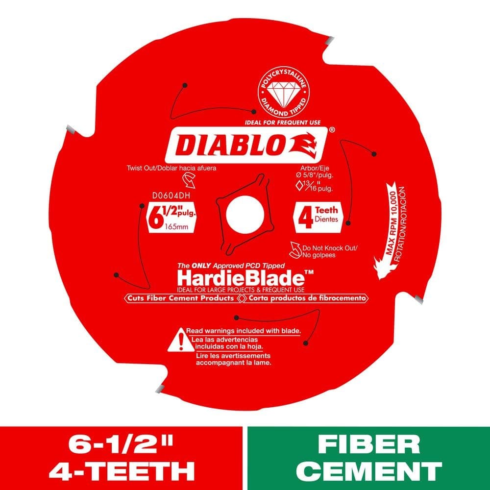 DIABLO 6-1/2in. x 4-Teeth HardieBlade Saw Blade for Fiber Cement (1)