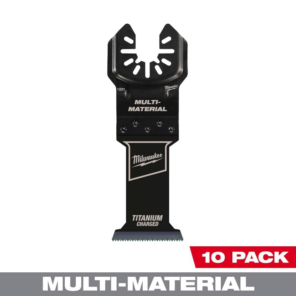 Milwaukee 1-3/8 in. Titanium Bi-Metal Universal Fit Wood and Metal Cutting Multi-Tool Oscillating Blade (10-Pack)