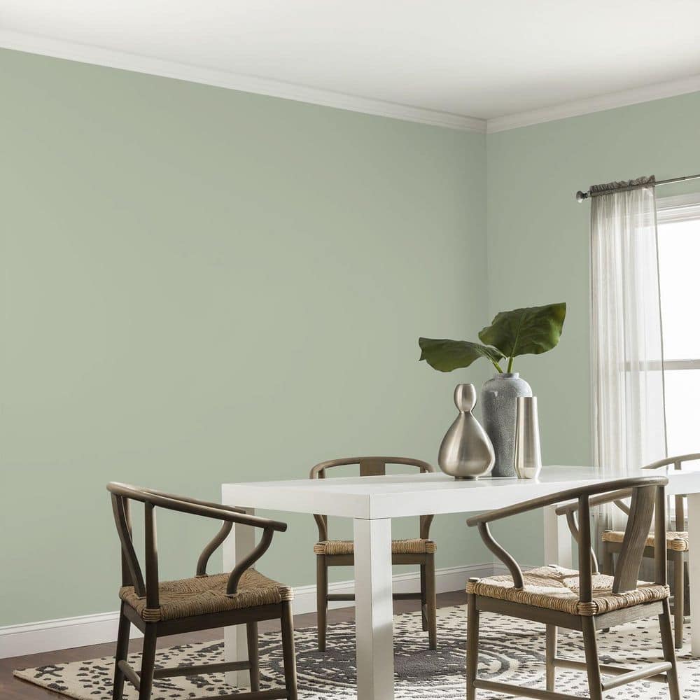Glidden Ultra-Hide 1 gal. PPG1124-4 Light Sage Satin Interior Paint (3)