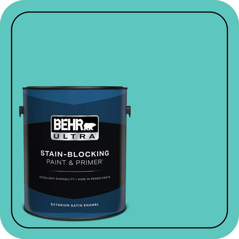 BEHR ULTRA 1 gal. #490B-4 Sea Life Satin Enamel Exterior Paint & Primer