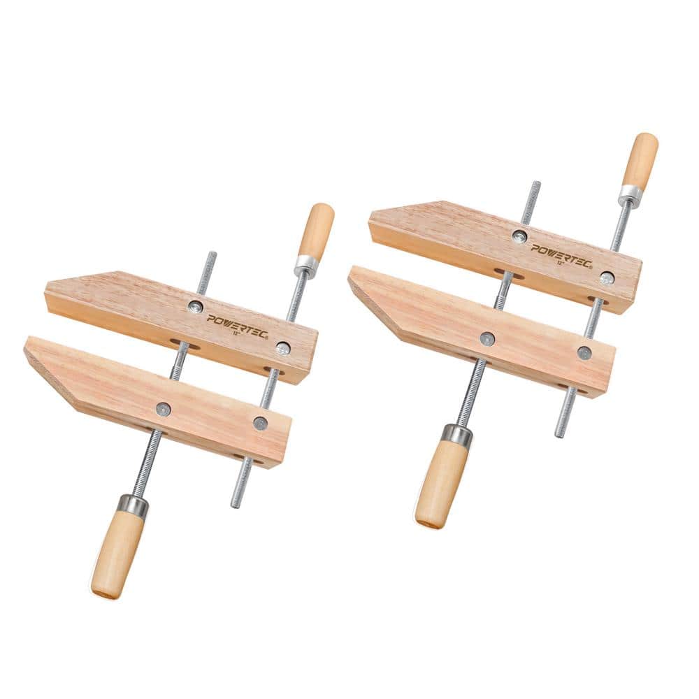 ‎POWERTEC 12 in. Wooden Handscrew Clamp Hand Screw Clamps for Woodworking (2-Pack) (1)