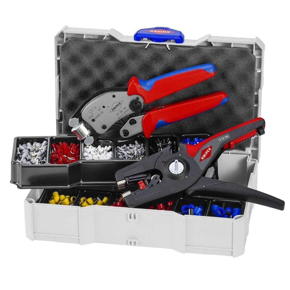 Crimping Kit (KNIPEX Twistor, KNIPEX PreciStrip16 and assortment of wire ferrules with/without collar)