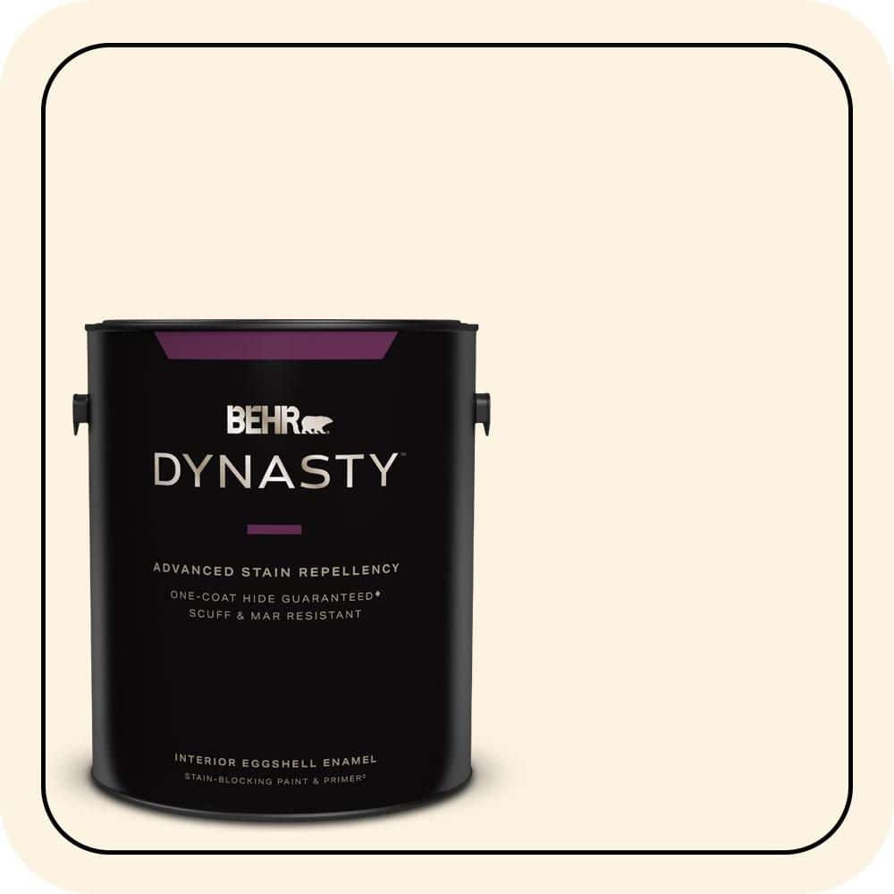 BEHR DYNASTY 1 gal. #PWN-31 Candlelight Ivory Eggshell Enamel Interior Stain-Blocking Paint & Primer