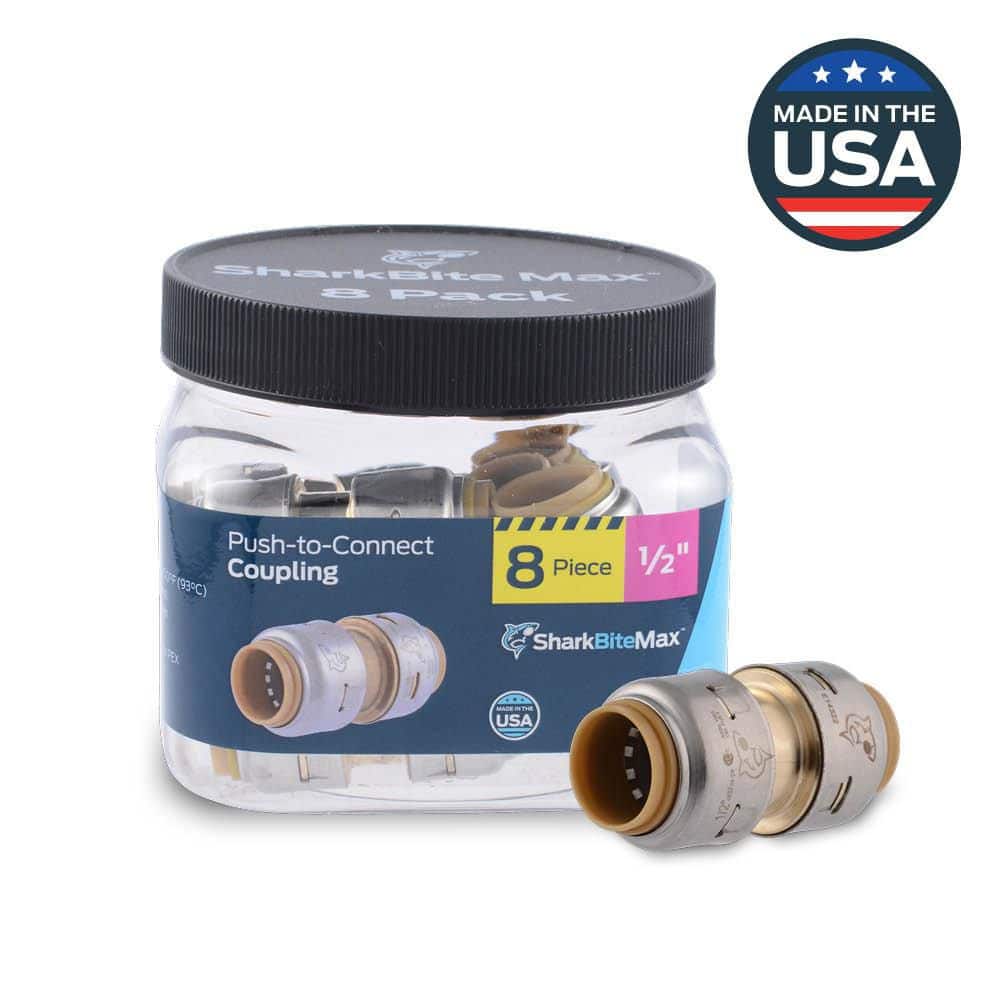 SharkBite Max 1/2 in. Brass Push-to-Connect Coupling Fitting Pro Pack (8-Pack) (1)