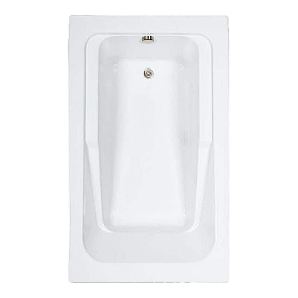 Comfortflo 66 in. x 42 in. Acrylic Rectangular Drop-in Soaking Bathtub with Reversible Drain in White