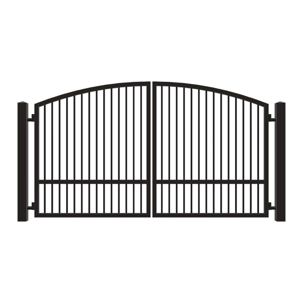 Unbranded Driveway Gate — Swing, Center, Arch, Single, Black — 134"W x 72"H (1)
