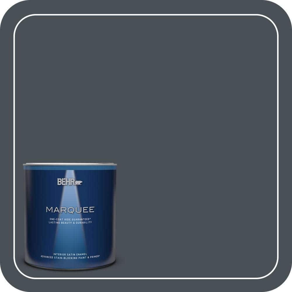 BEHR MARQUEE 1 qt. #T15-2 Seared Gray Satin Enamel Interior Paint & Primer