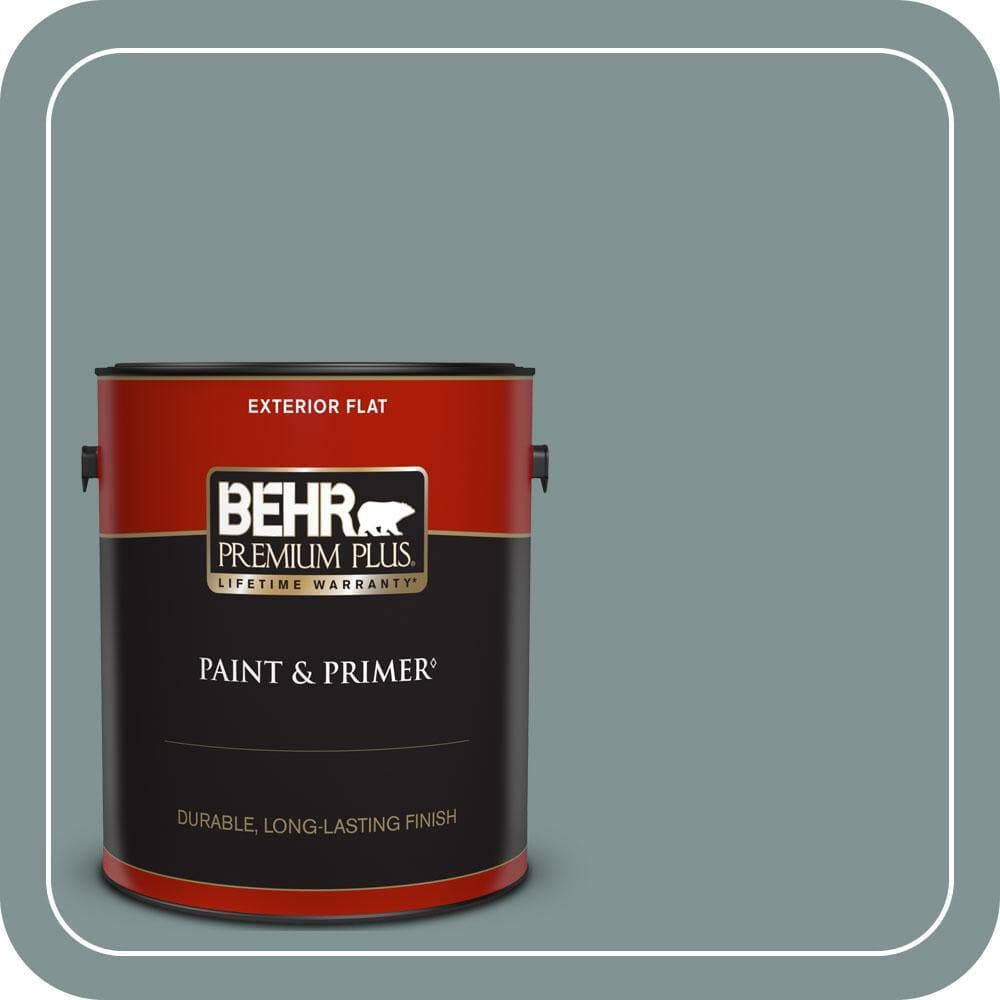 BEHR PREMIUM PLUS 1 gal. #QE-53 Raindance Flat Exterior Paint & Primer (1)