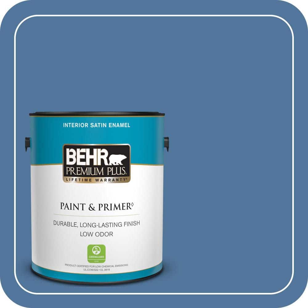 BEHR PREMIUM PLUS 1 gal. #580D-6 Liberty Satin Enamel Low Odor Interior Paint & Primer
