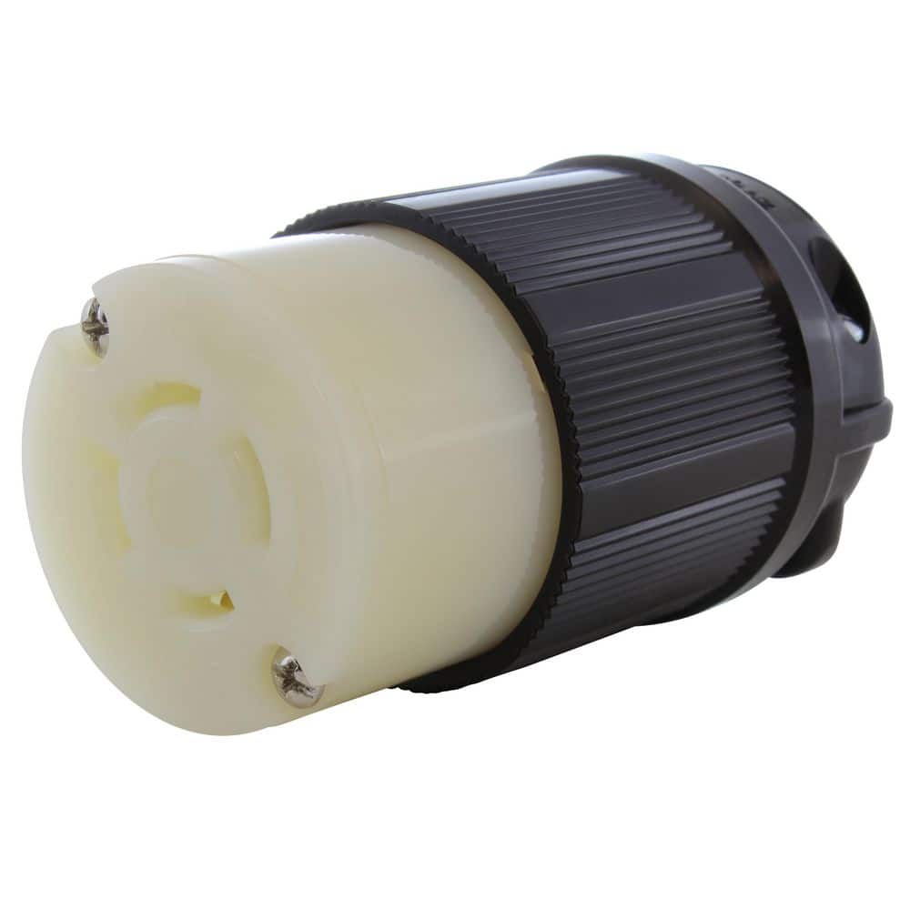 AC WORKS NEMA L16-20R 3-Phase 20A 480V 4-Prong Locking Female Connector in Black with UL, C-UL Approval (1)