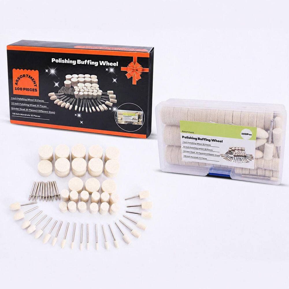 LAIFUCAM 100 Pieces Polishing Buffing Wheel Set with 1/8 in. Shank for Rotary Tools Polishing Kit for Dremel (3)