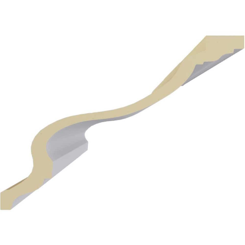 Ekena Millwork 13-3/4 in. x 9-7/8 in. x 94-1/2 in. Polyurethane Marseille Crown Moulding (3)