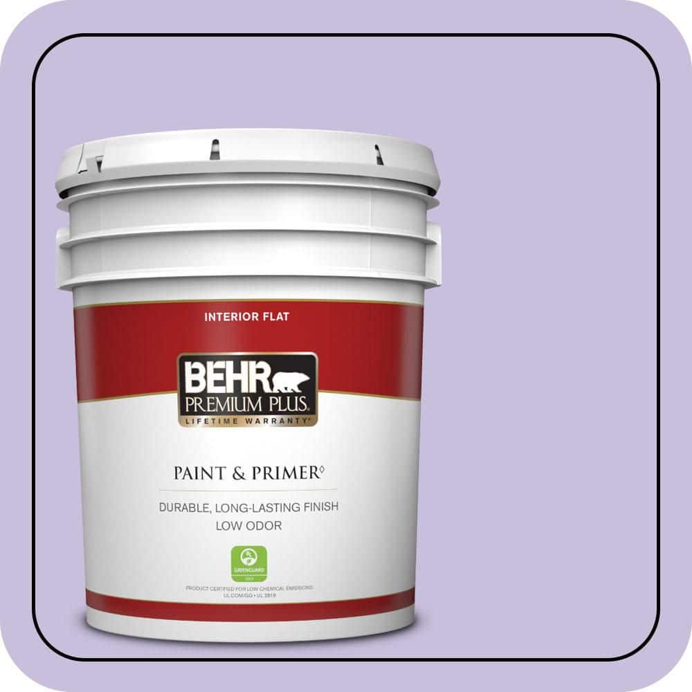 BEHR PREMIUM PLUS 5 gal. #640B-4 Innuendo Flat Low Odor Interior Paint & Primer