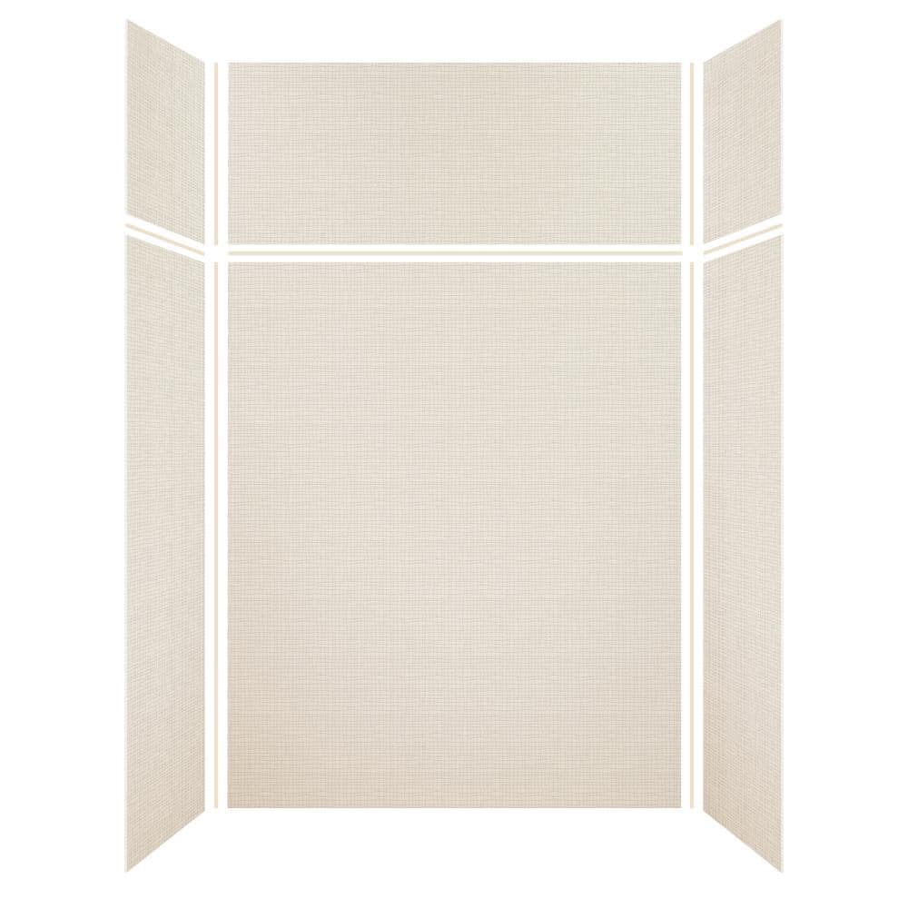Transolid Expressions 36 in. x 60 in. x 96 in. 4-Piece Easy Up Adhesive Alcove Shower Wall Surround in Cameo (2)