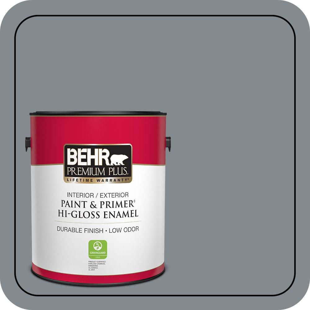 BEHR PREMIUM PLUS 1 gal. #PPU26-21 Overcast Hi-Gloss Enamel Interior/Exterior Paint & Primer