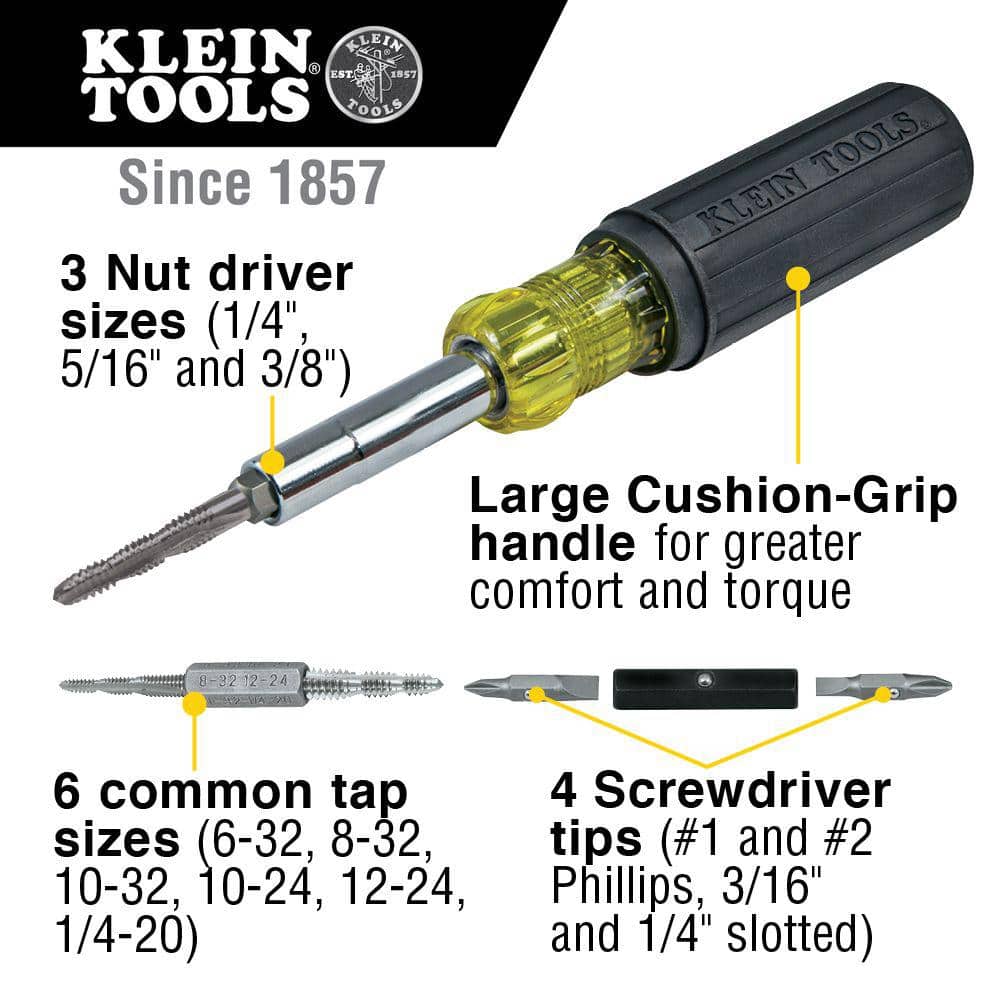 Klein Tools 8-3/20 in. Multi-Bit Tap Tool Driver (2)