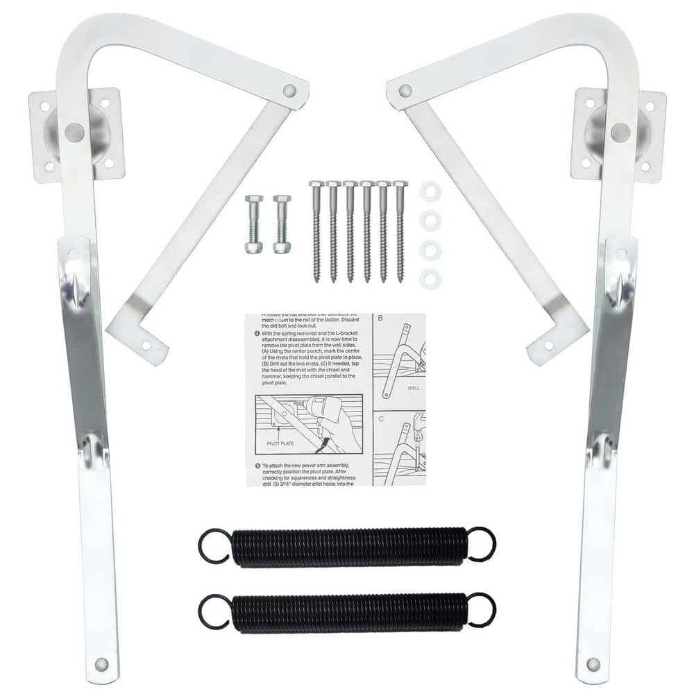Helhom Galvanized Attic Ladder Hinge Arms with Springs for Werner Mk5, WU2210, W2208, W2210 Attic Ladders (1)