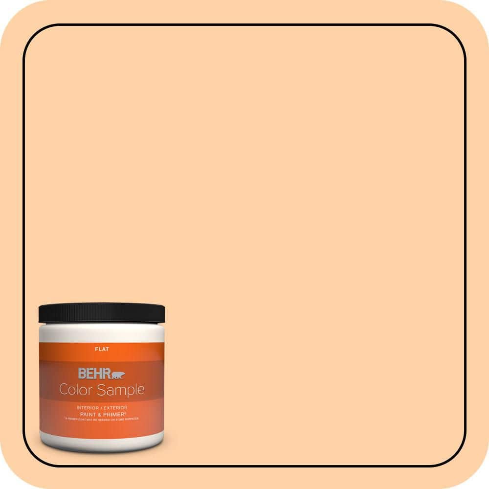 BEHR PREMIUM PLUS 8 oz. #P230-3 Vitamin C Flat Interior/Exterior Paint & Primer Color Sample