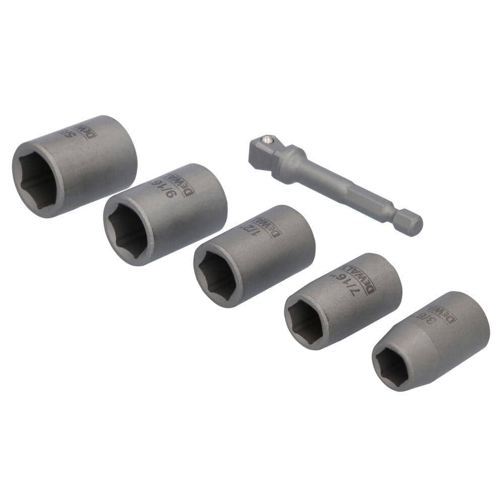 DEWALT MAXFIT ULTRA 3/8 in. Carbon Steel Drive Socket Set (6-Piece) with 1/4 in. Adapter (3)