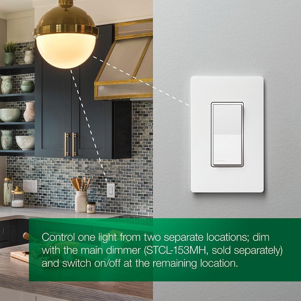 Lutron Sunnata On/Off Accessory Switch, only for use with Sunnata LED Dimmers, White (ST-ASR-WH) (3)