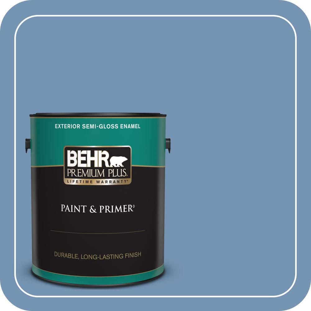 BEHR PREMIUM PLUS 1 gal. #580D-5 Ocean Ridge Semi-Gloss Enamel Exterior Paint & Primer