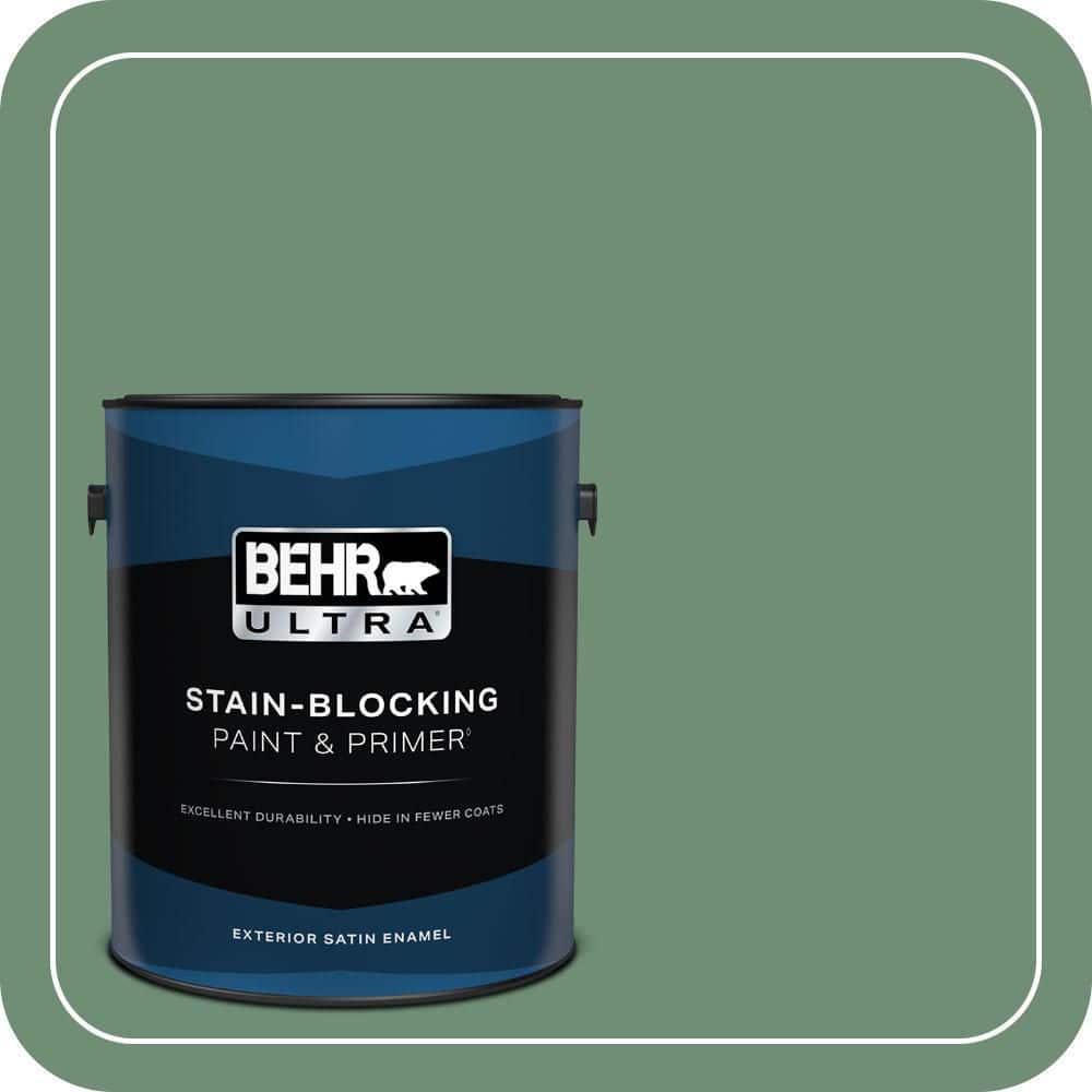 BEHR ULTRA 1 gal. #QE-46 Ivy Wreath Satin Enamel Exterior Paint & Primer