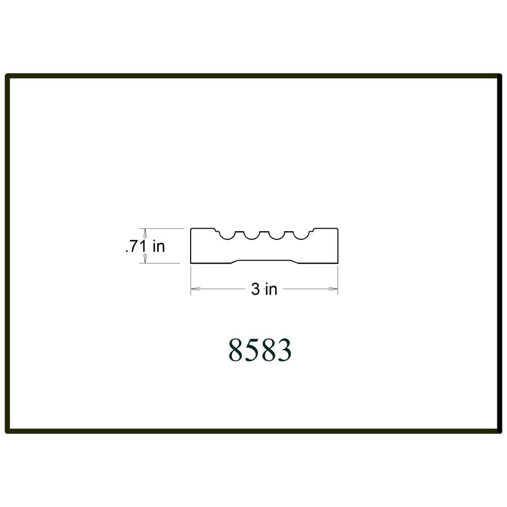 HOUSE OF FARA 8583 3/4 in. x  3 in. x  96 in. Primed MDF Fluted Casing (1-Piece − 8 Total Linear Feet) (2)