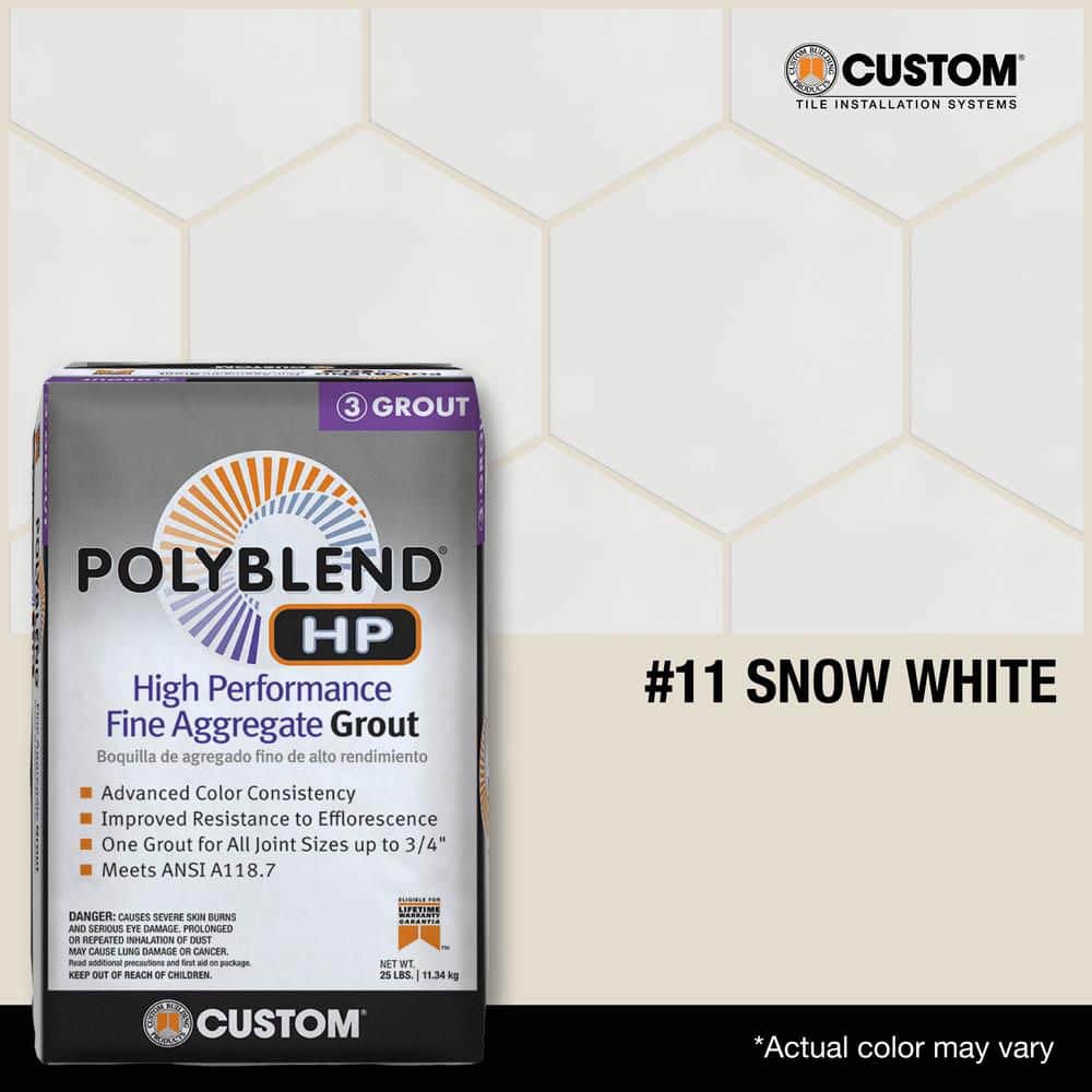 Custom Building Products Polyblend HP #11 Snow White 25lb High Performance Fine Aggregate Grout (3)