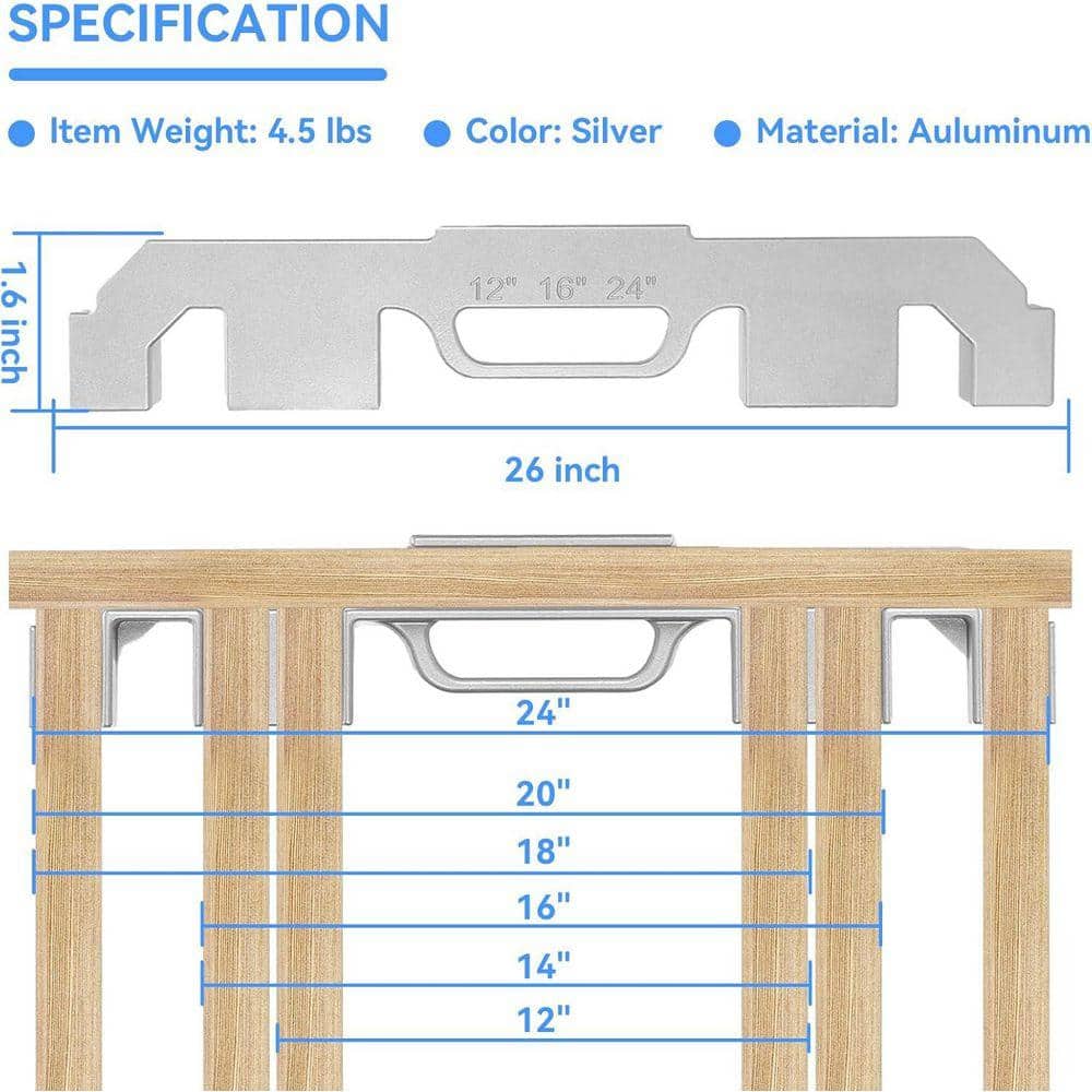 Unbranded 6-in-1 Cast Aluminum Adjustable Size On-Center Stud Layout Tool (2)