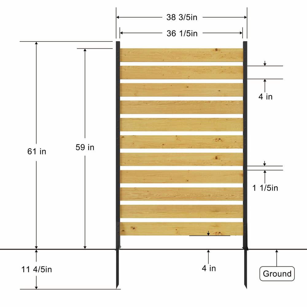 cadeninc 3.21ft. x 6.07 ft. Cedar Wood Outdoor Privacy Screen Fence Panels for Pool Equipment Enclosure Trash Can (Not Composite) (2)