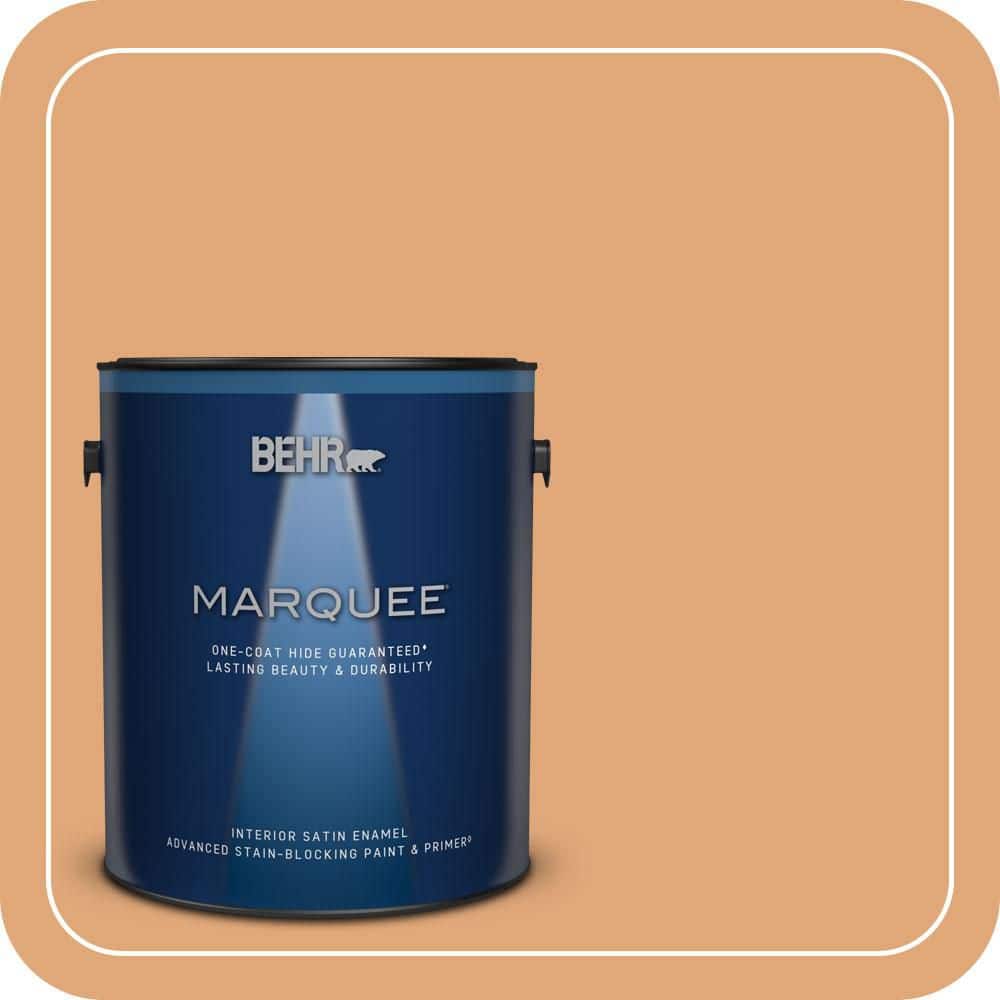 BEHR MARQUEE 1 gal. #MQ4-36 Thai Ice Tea One-Coat Hide Satin Enamel Interior Paint & Primer