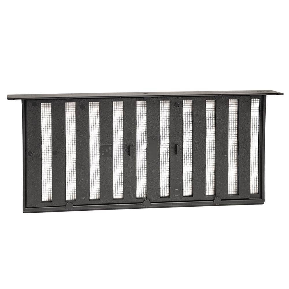 Master Flow 16 in. x 8 in. Plastic Resin Slider Foundation Vent in Black (2)