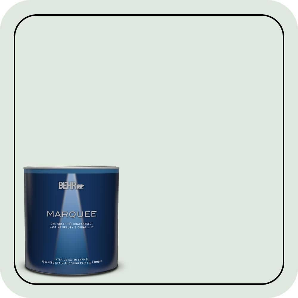 BEHR MARQUEE 1 qt. #460E-1 Meadow Light Satin Enamel Interior Paint & Primer