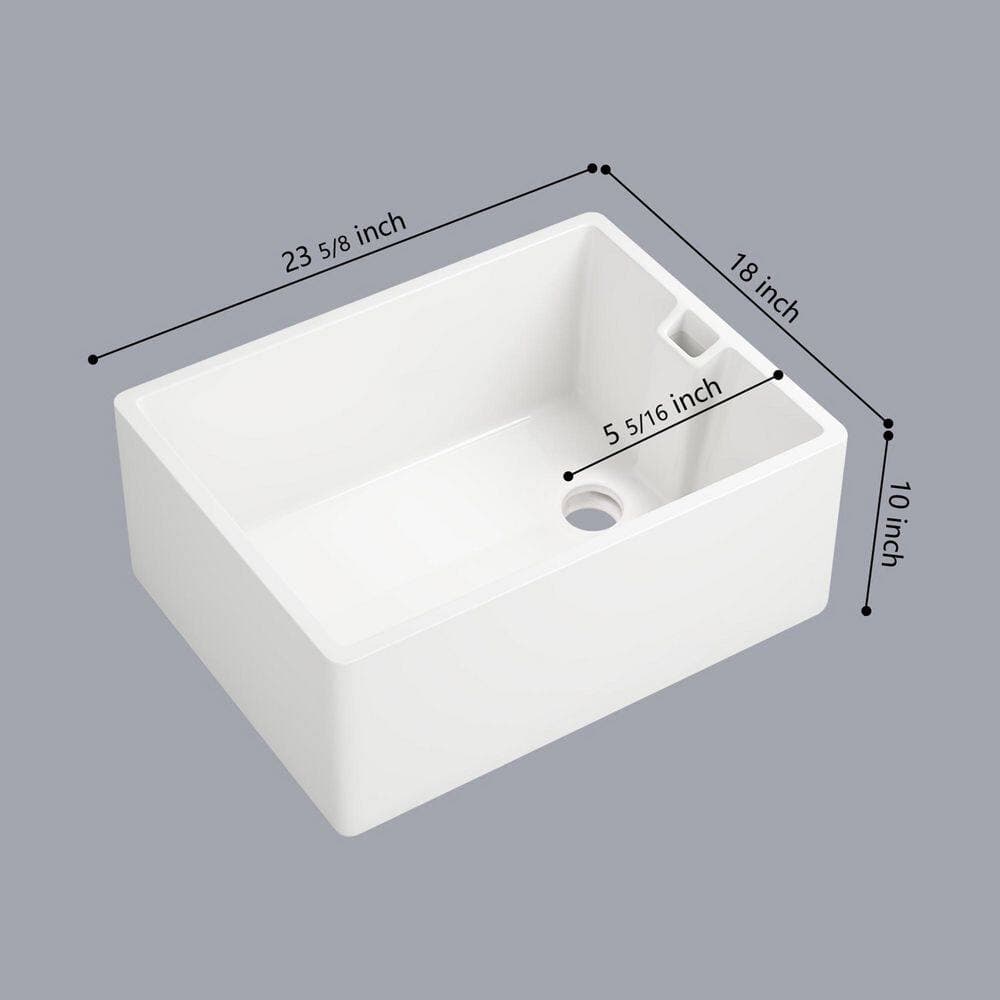 LIVACA 23.6 in. x 18 in. Drop-In Ceramic Bathroom Sink in White with Scratch-Resistant Glaze Durable Construction (2)