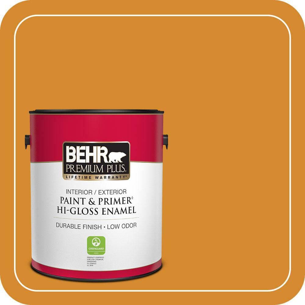 BEHR PREMIUM PLUS 1 gal. #S-H-300 Opulent Hi-Gloss Enamel Interior/Exterior Paint & Primer