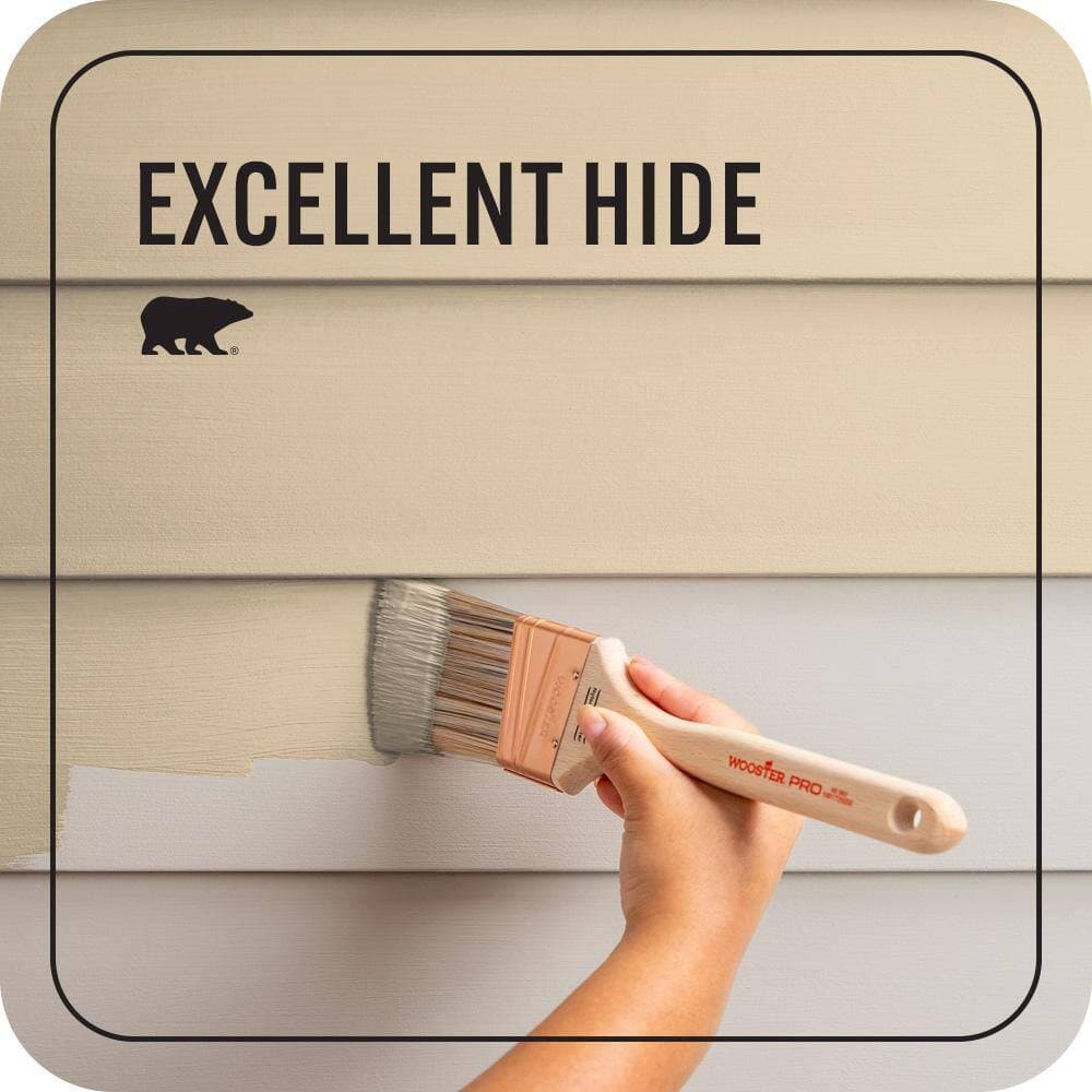 BEHR PREMIUM PLUS 1 gal. #PWL-82 Pita Bread Flat Exterior Paint & Primer (4)