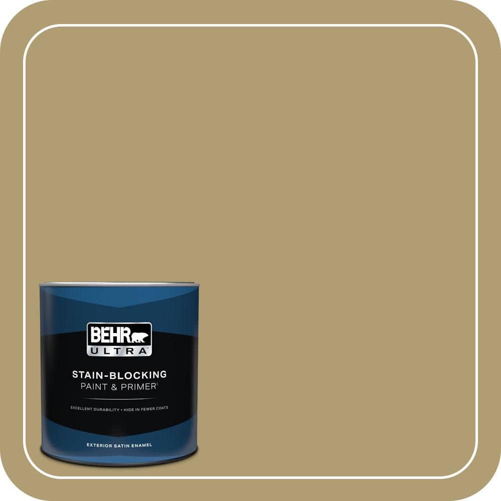 BEHR ULTRA 1 qt. #QE-36 Golden Sage Satin Enamel Exterior Paint & Primer