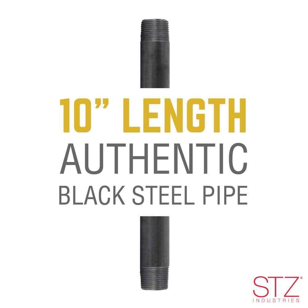 STZ 2 in. x 10 in. Black Steel Pipe Nipple (3)