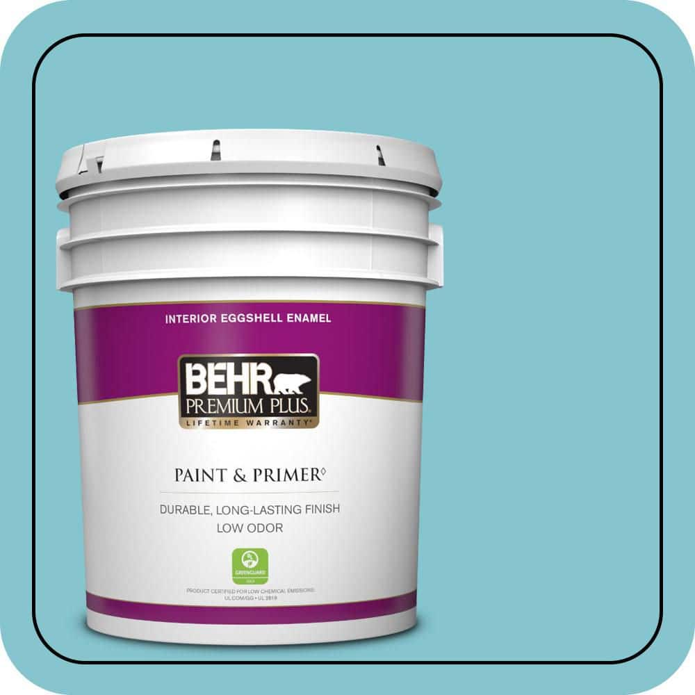 BEHR PREMIUM PLUS #520D-4 Shallow Sea Flat Low Odor & Primer (1)