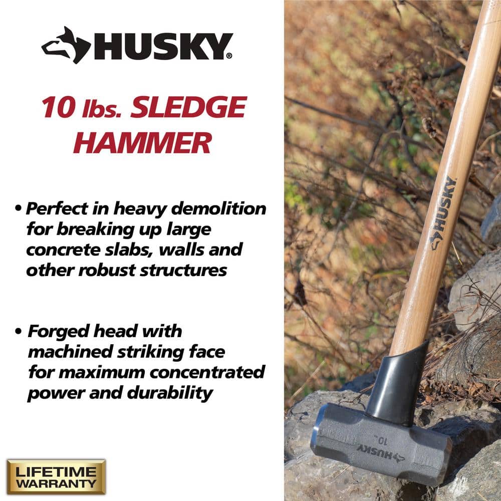 Husky 10 lb. Sledgehammer with 35 in. Hickory Handle (3)
