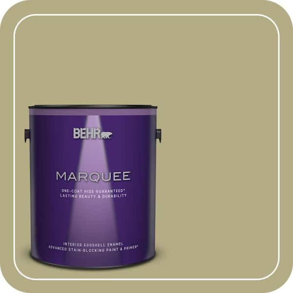 BEHR MARQUEE 1 gal. #PPU9-08 Tarragon Tease One-Coat Hide Eggshell Enamel Interior Paint & Primer (2)