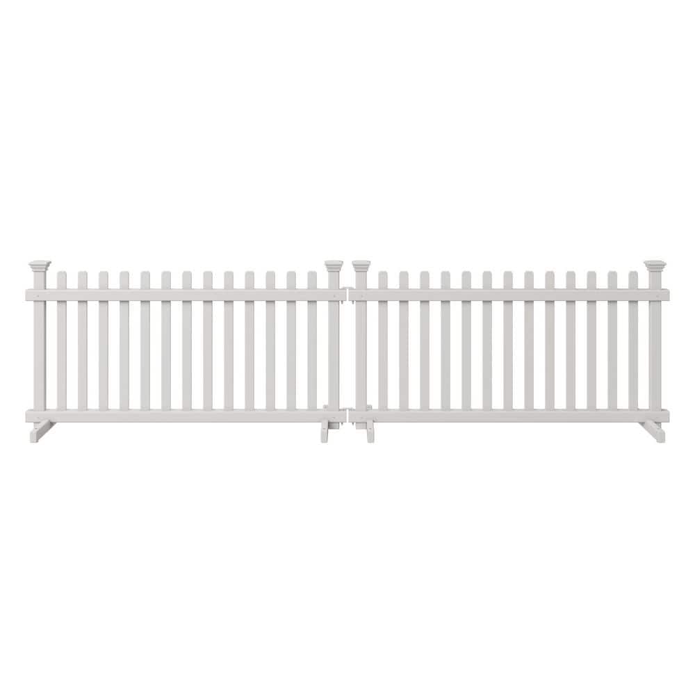Zippity Outdoor Products Portable Puppy 2 ft. x 4 ft. White Vinyl Fence Panel Kit (2 Pack) (1)