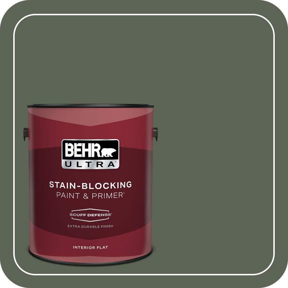 BEHR ULTRA 1 gal. #T13-16 Pine Cone Pass Extra Durable Flat Interior Paint & Primer (1)